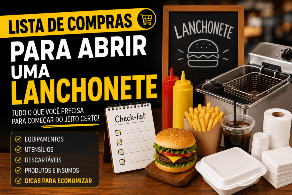 Lista de Compras para Abrir uma Lanchonete: Checklist Completo